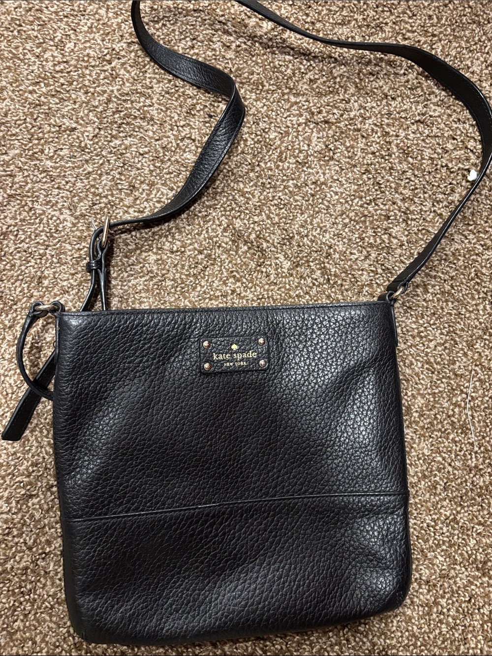 kate spade Black Pebbled Leather Crossbody Bag